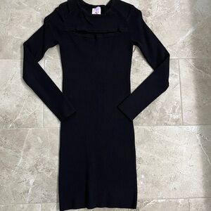 Elegant Black Sweater Dress